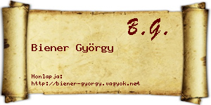 Biener György névjegykártya